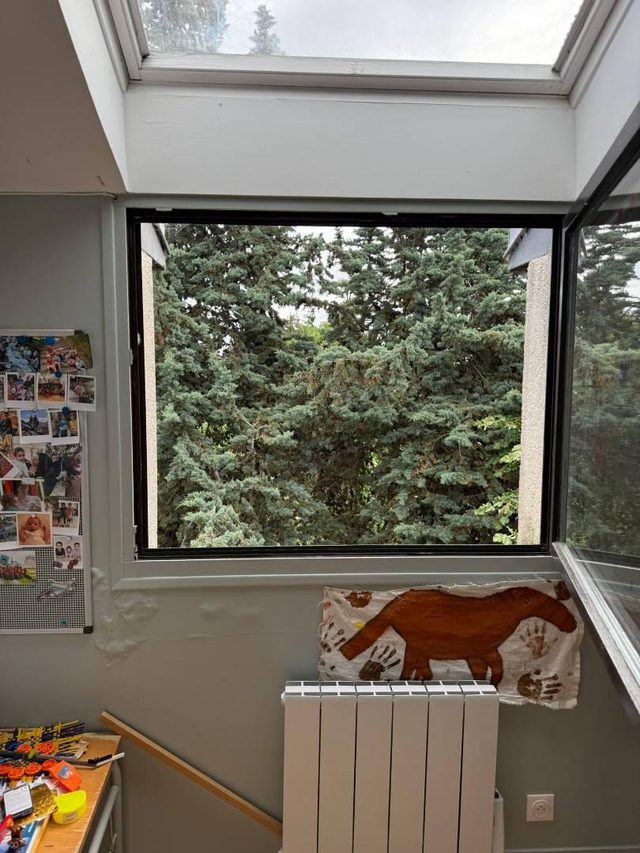 Installation volet roulant solaire Somfy gris anthracite à Meudon